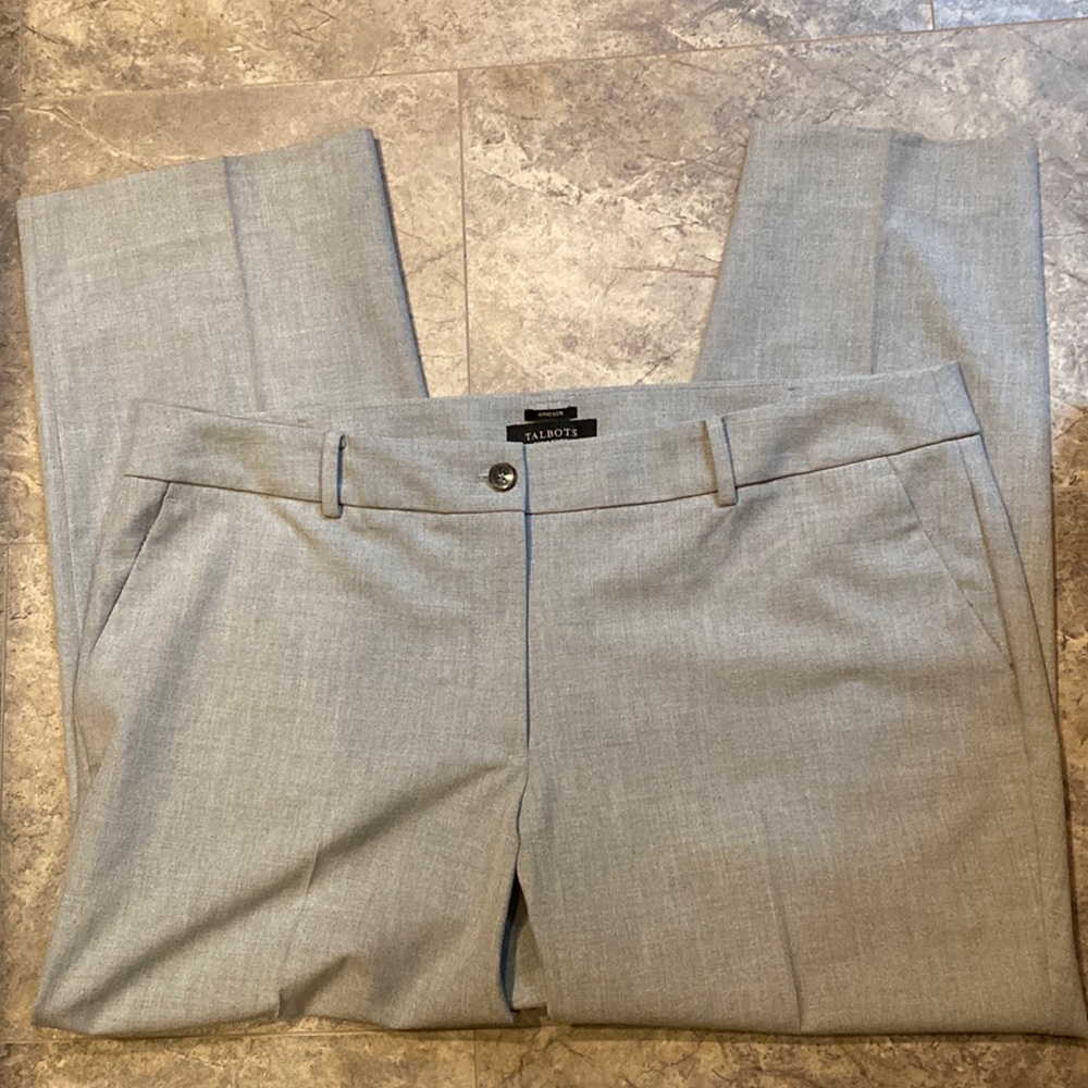 Talbots woman petites 16 WP gray Windsor trouser pants